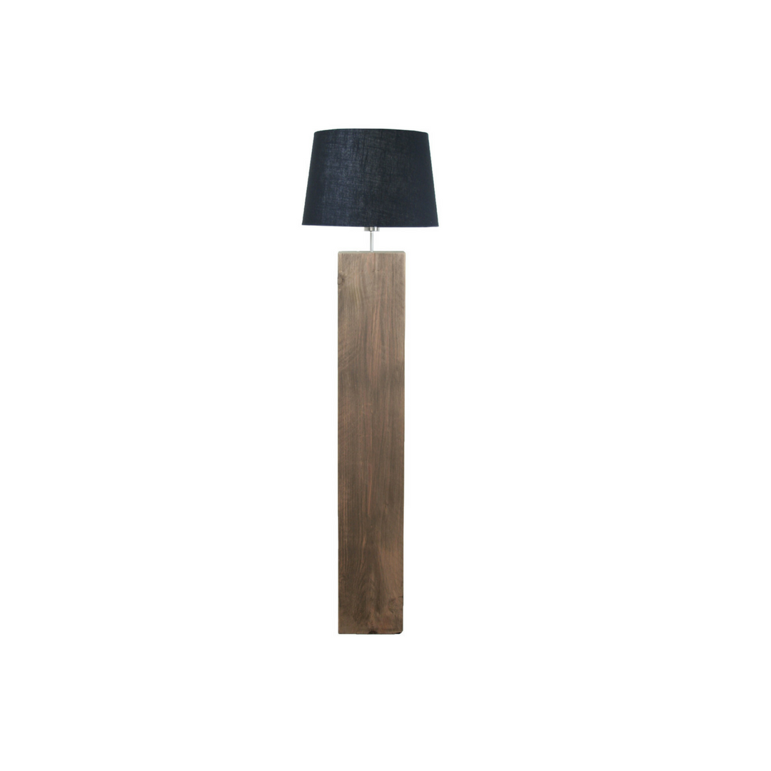 koper Ongewapend Knorrig Massief houten vloerlamp kleur mat bruin | Sans Ambacht